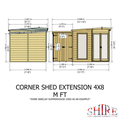Shire 8x12 Barclay Corner Summerhouse BARC0812DSL-1AA