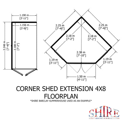 Shire 8x12 Barclay Corner Summerhouse BARC0812DSL-1AA