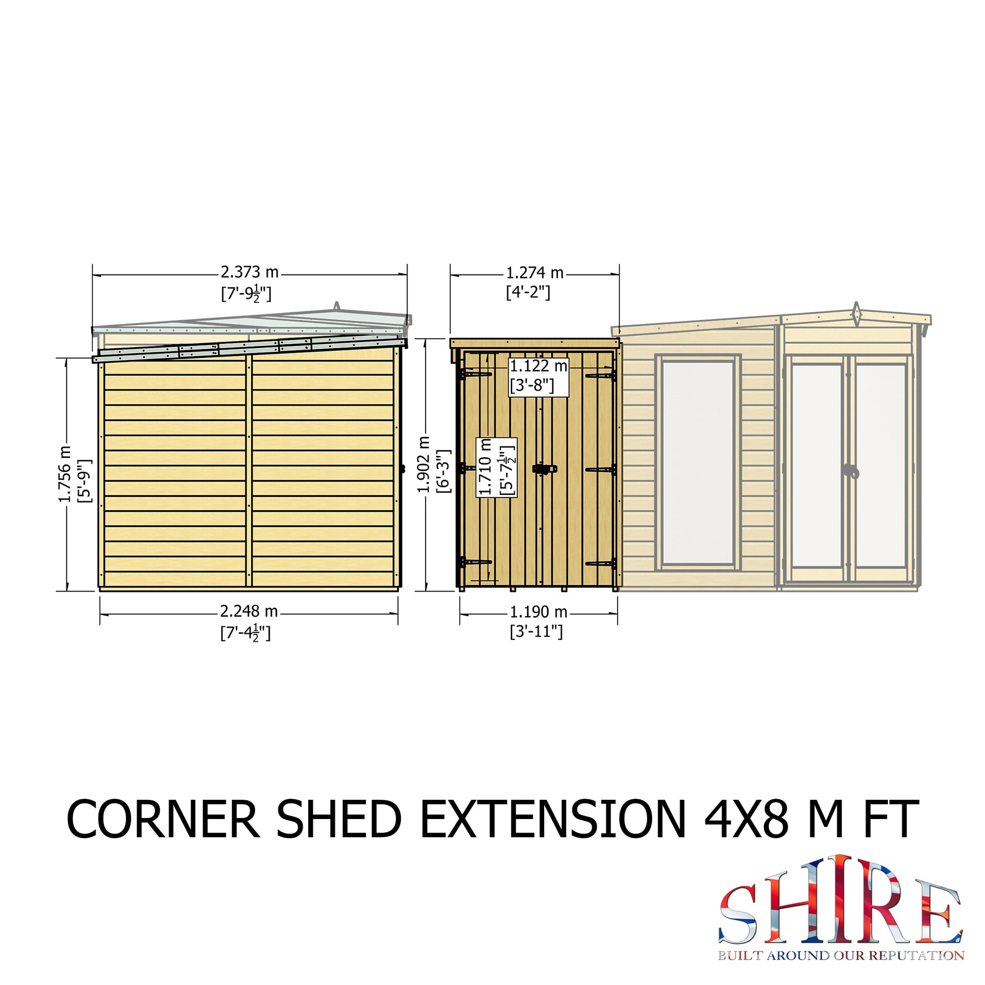 Shire 8x12 Barclay Corner Summerhouse BARC0812DSL-1AA