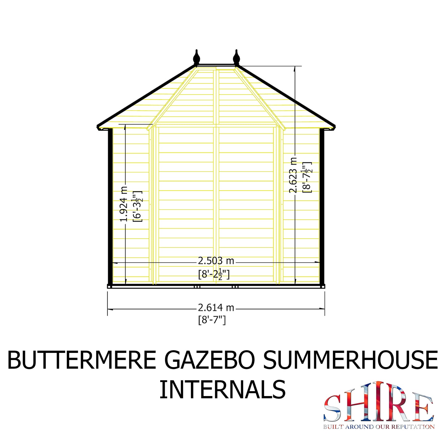 Shire 8x6 Buttermere Summerhouse Hexagonal BUTT0807DSL-1AA