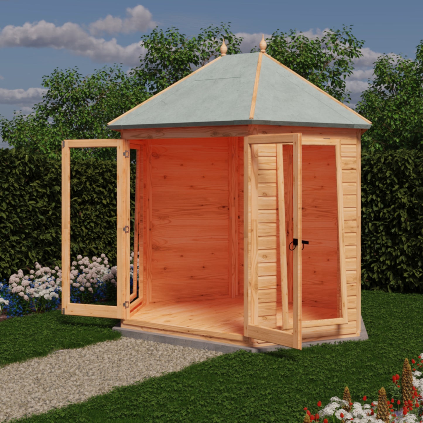 Shire 8x6 Buttermere Summerhouse Hexagonal BUTT0807DSL-1AA