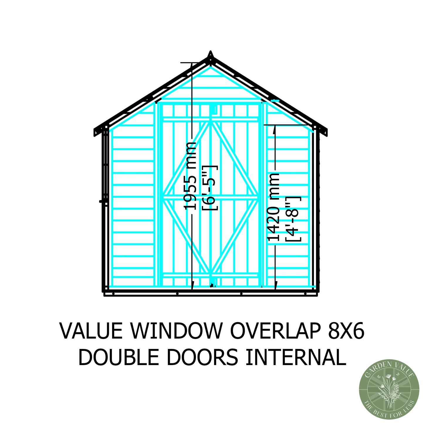 Shire 8x6 Overlap Double Door Shed with Window ODVW0806DOL-1AA