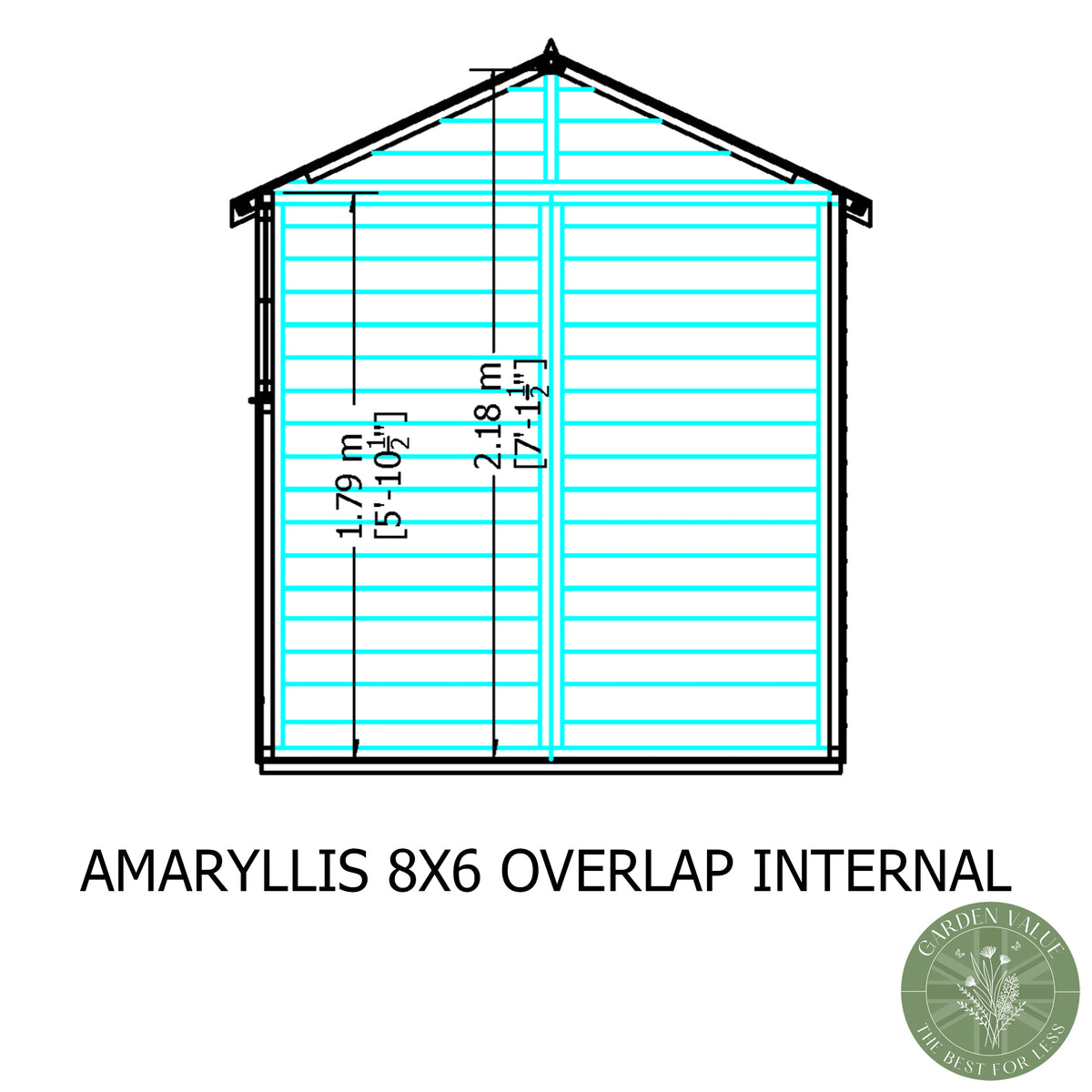 Shire 8x6 Overlap Single Door Apex Amaryllis Shed OVSR0806DOL-1AA