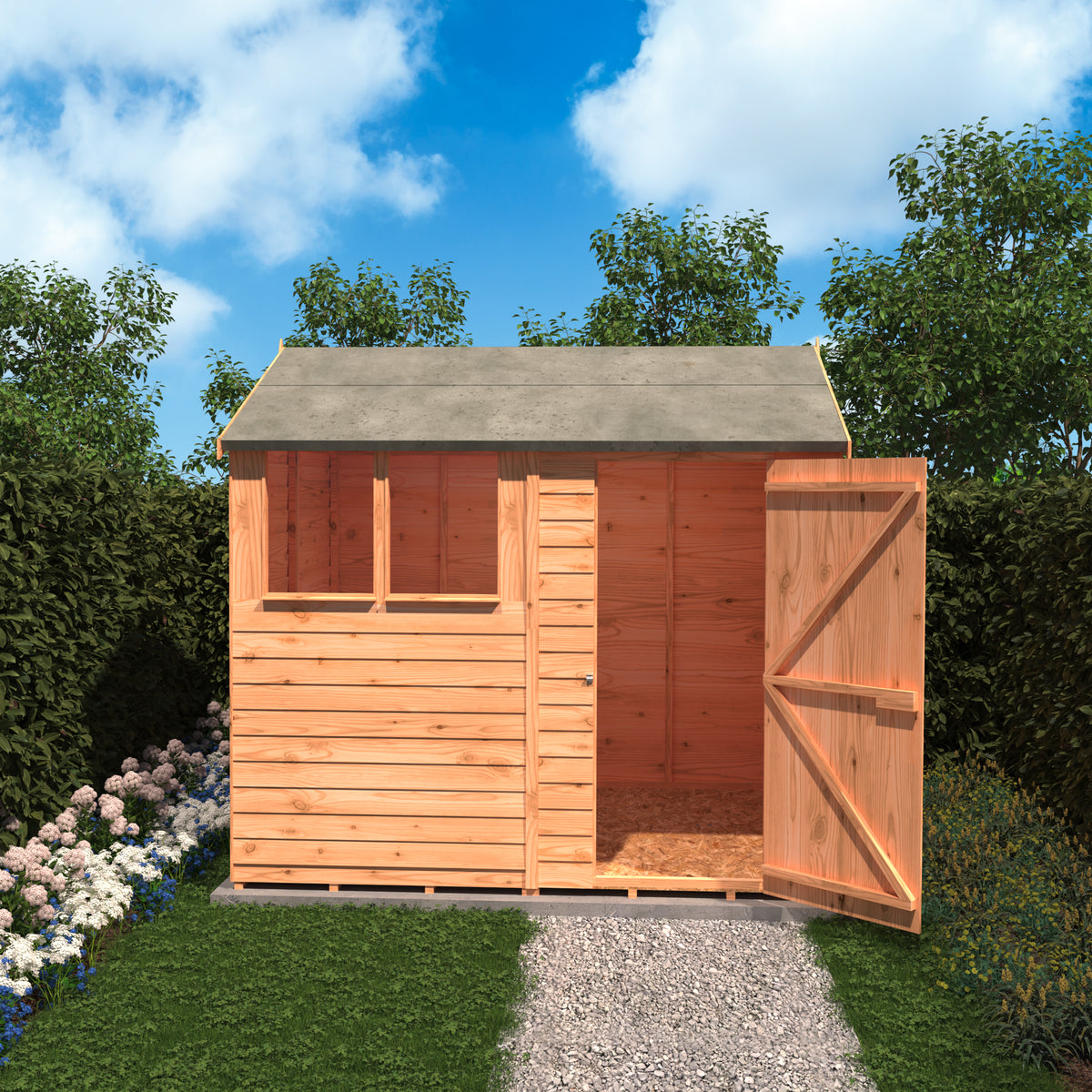 Shire 8x6 Overlap Single Door Apex Amaryllis Shed OVSR0806DOL-1AA