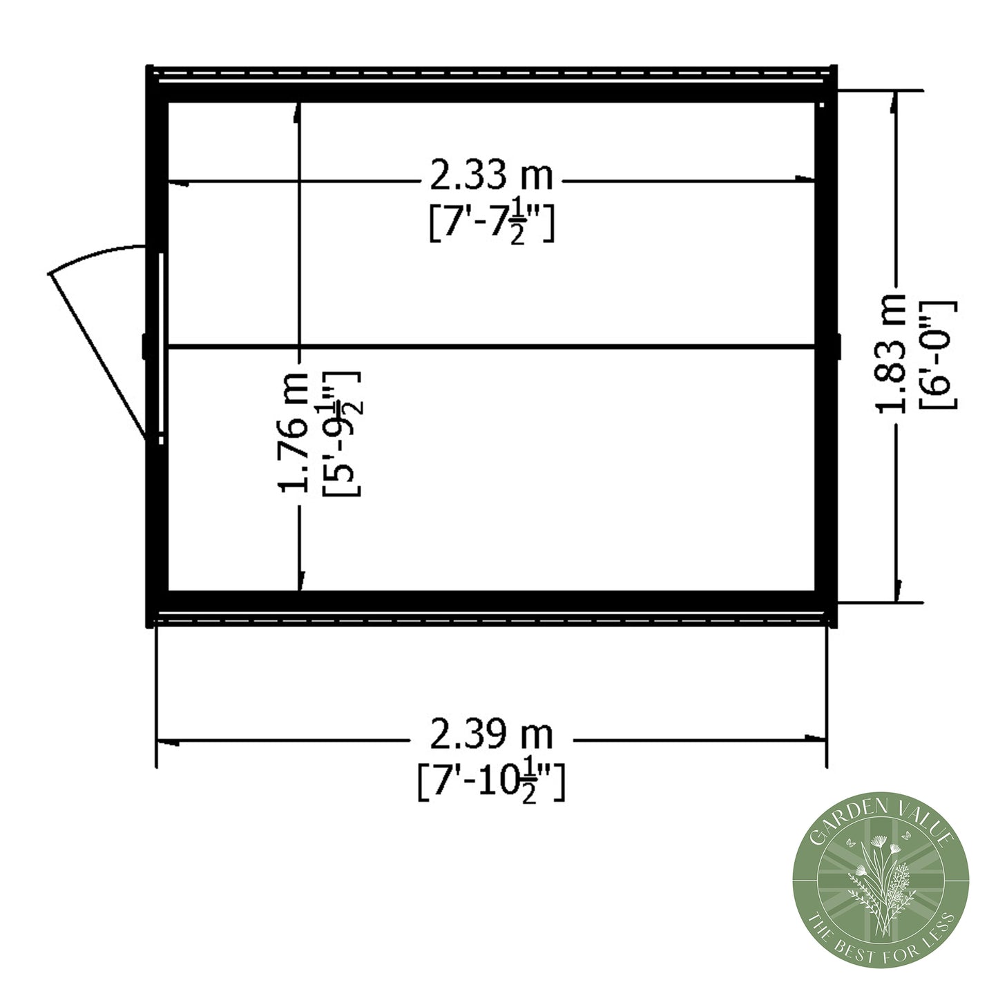 Shire 8x6 Overlap Single Door Shed with Window OVEW0806DOL-1AA