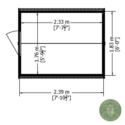 Shire 8x6 Overlap Single Door Shed with Window OVEW0806DOL-1AA