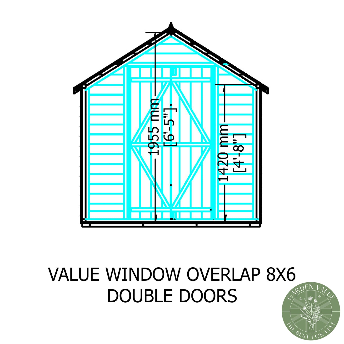 Shire 8x6 Overlap Single Door Shed with Window OVEW0806DOL-1AA