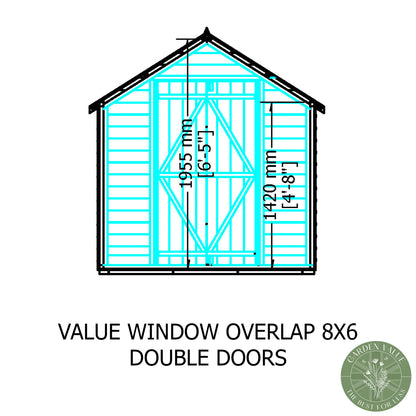 Shire 8x6 Overlap Single Door Shed with Window OVEW0806DOL-1AA