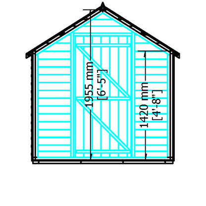 Shire 8x6 Single Door Overlap Pressure Treated Shed OVEV0806POL-1AA