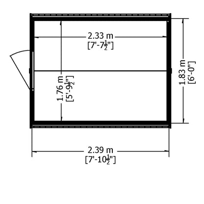 Shire 8x6 Single Door Overlap Pressure Treated Shed OVEV0806POL-1AA