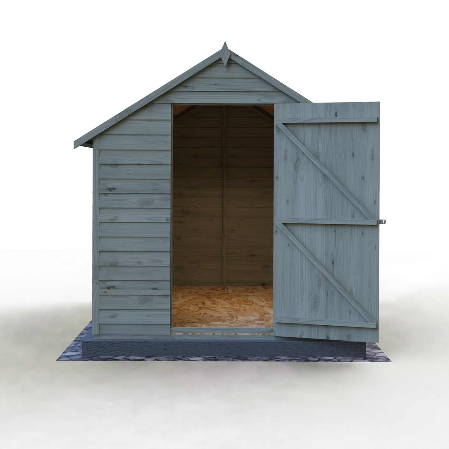 Shire 8x6 Single Door Overlap Pressure Treated Shed OVEV0806POL-1AA