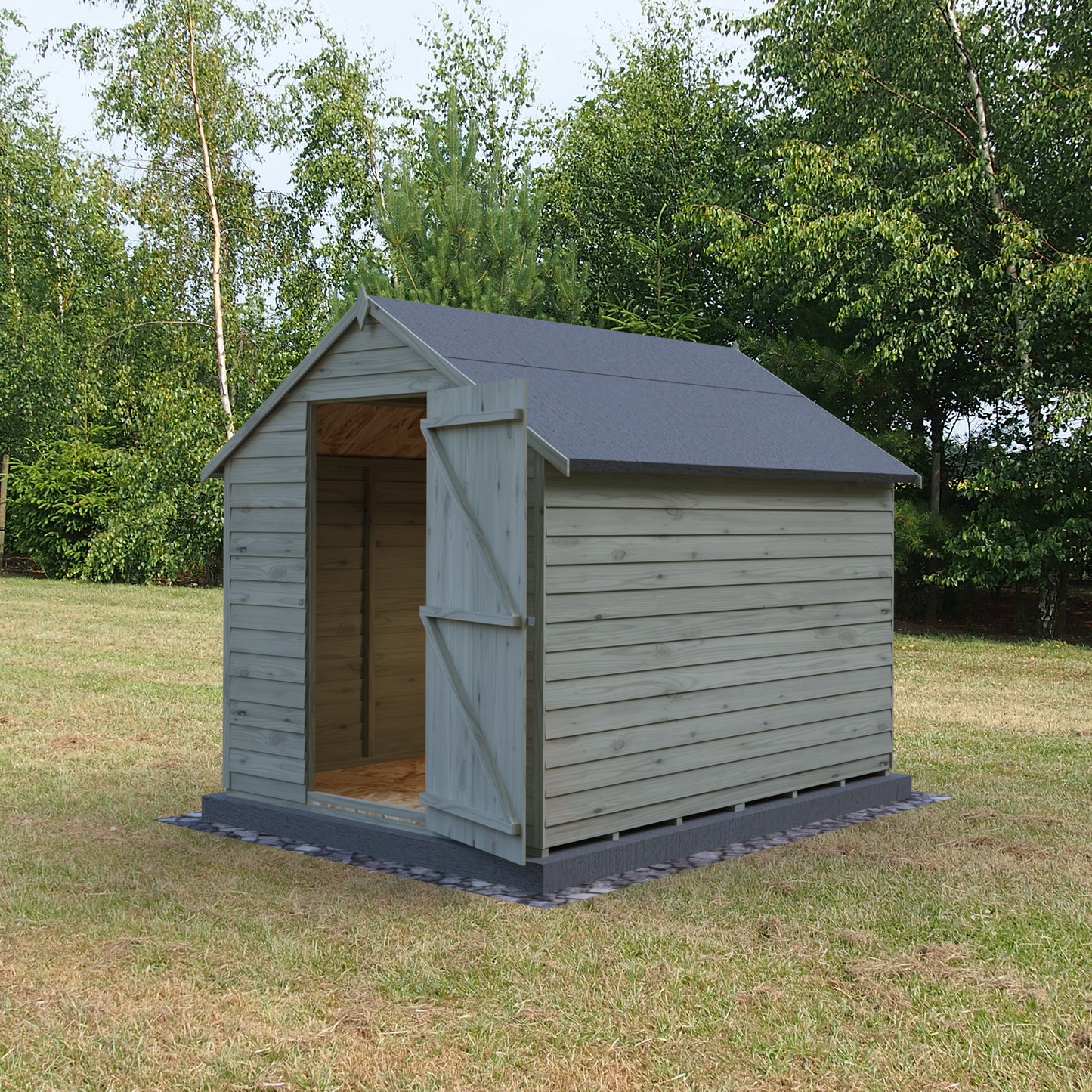 Shire 8x6 Single Door Overlap Pressure Treated Shed OVEV0806POL-1AA