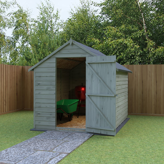 Shire 8x6 Single Door Overlap Pressure Treated Shed OVEV0806POL-1AA