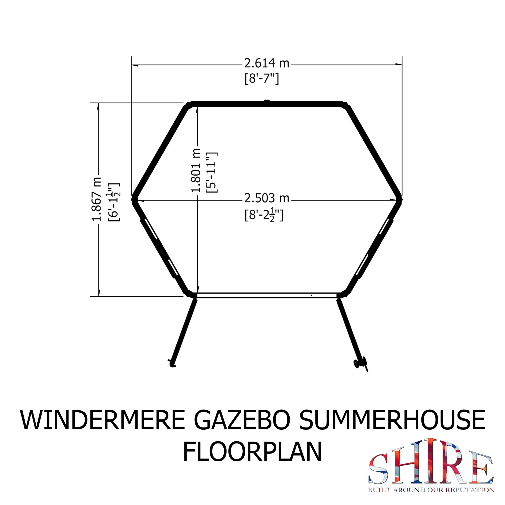Shire 8x6 Windermere Summerhouse WIND0807DSL-1AA