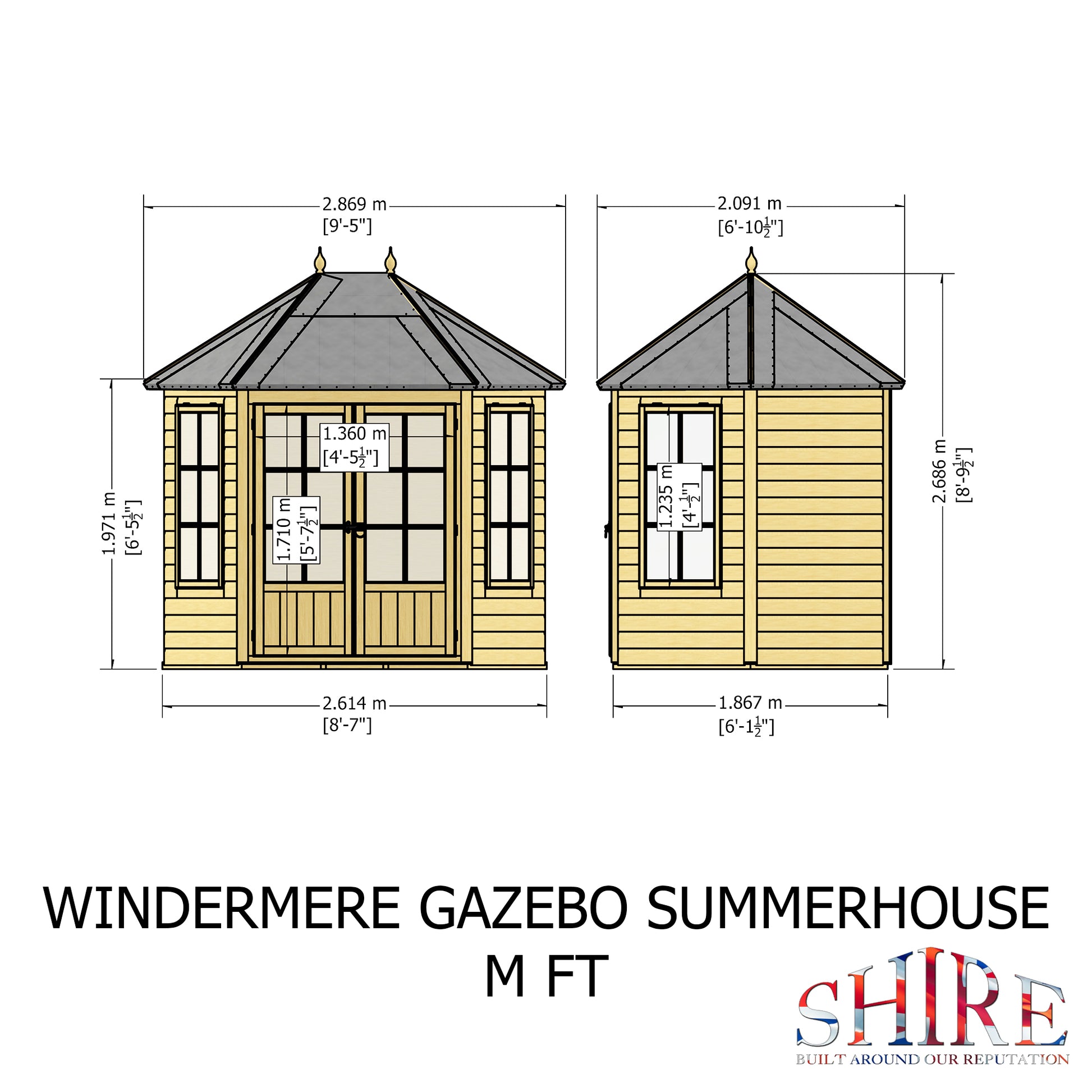Shire 8x6 Windermere Summerhouse WIND0807DSL-1AA