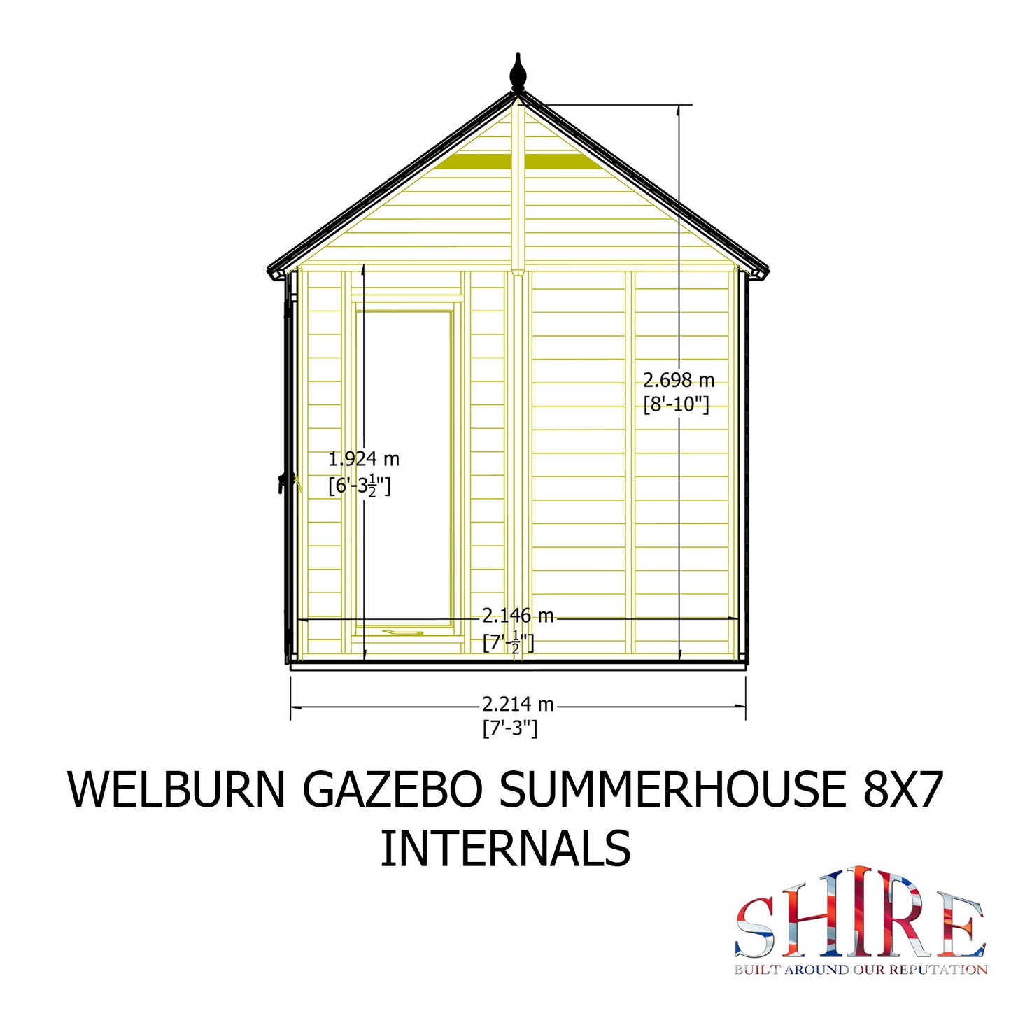 Shire 8x7 Welburn Summerhouse WELB0807DSL-1AA