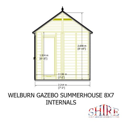 Shire 8x7 Welburn Summerhouse WELB0807DSL-1AA