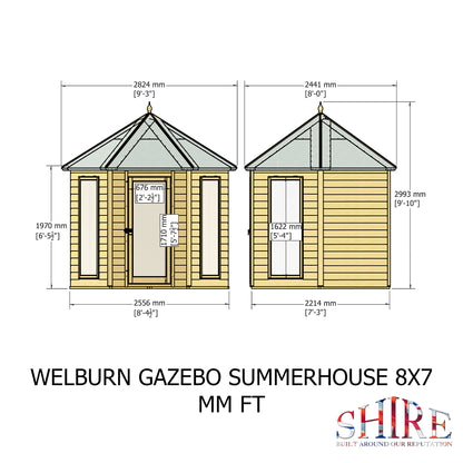 Shire 8x7 Welburn Summerhouse WELB0807DSL-1AA