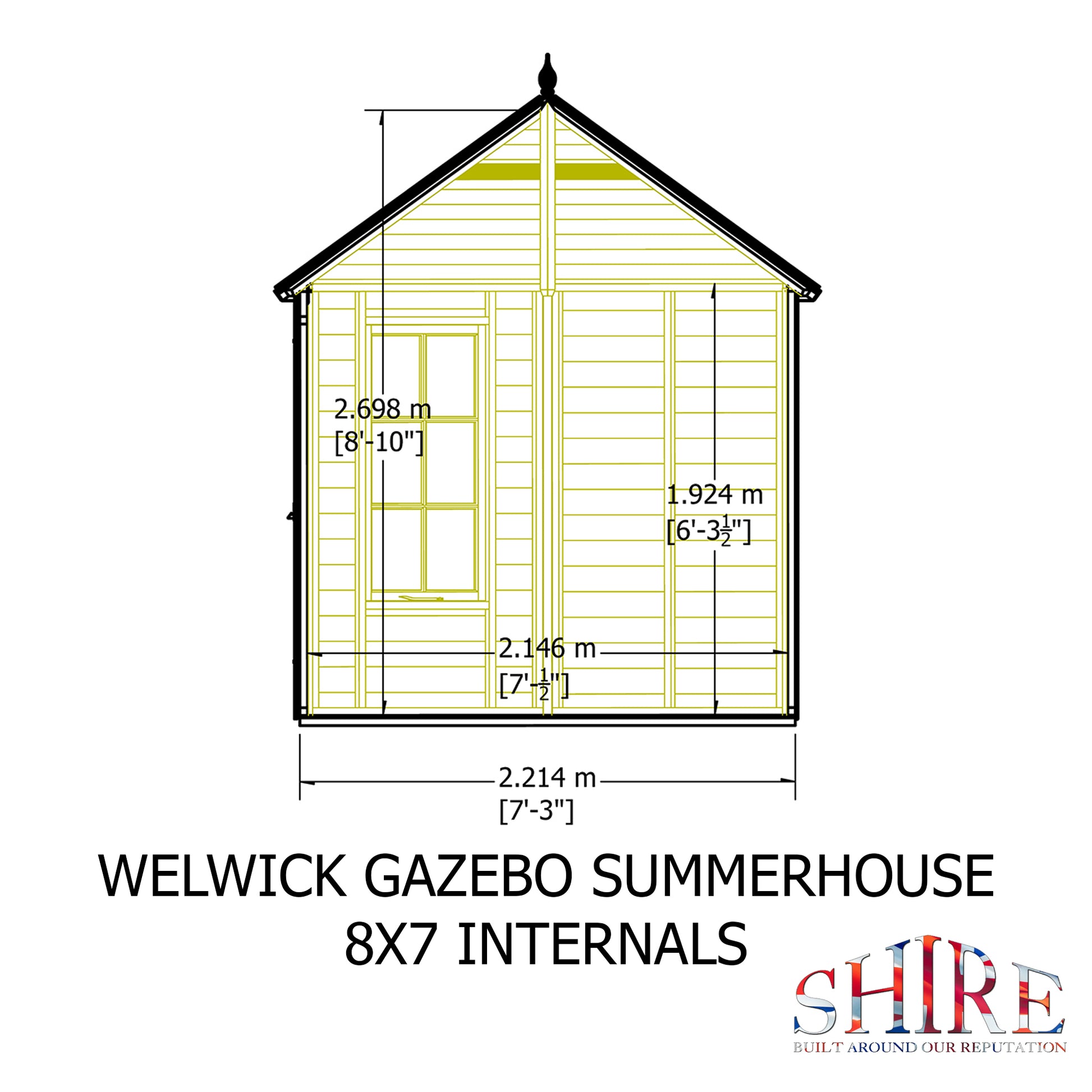 Shire 8x7 Welwick Summerhouse WELW0807DSL-1AA