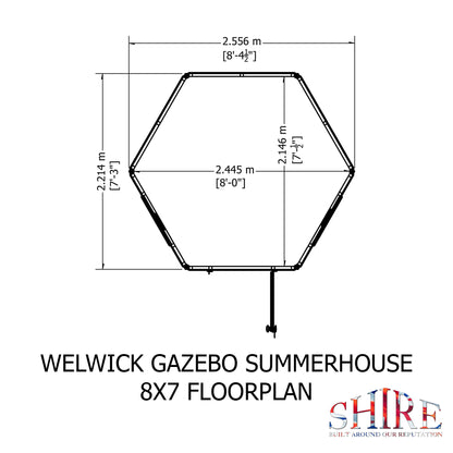 Shire 8x7 Welwick Summerhouse WELW0807DSL-1AA