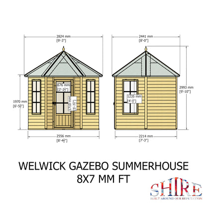 Shire 8x7 Welwick Summerhouse WELW0807DSL-1AA