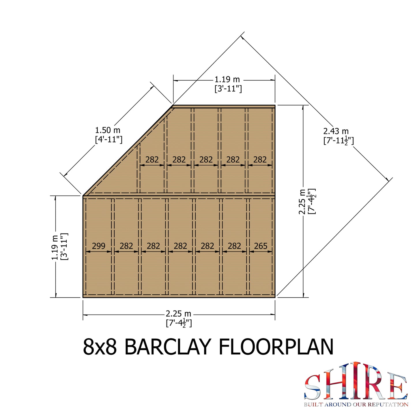 Shire 8x8 Barclay Corner Summerhouse BARC0808DSL-1AA