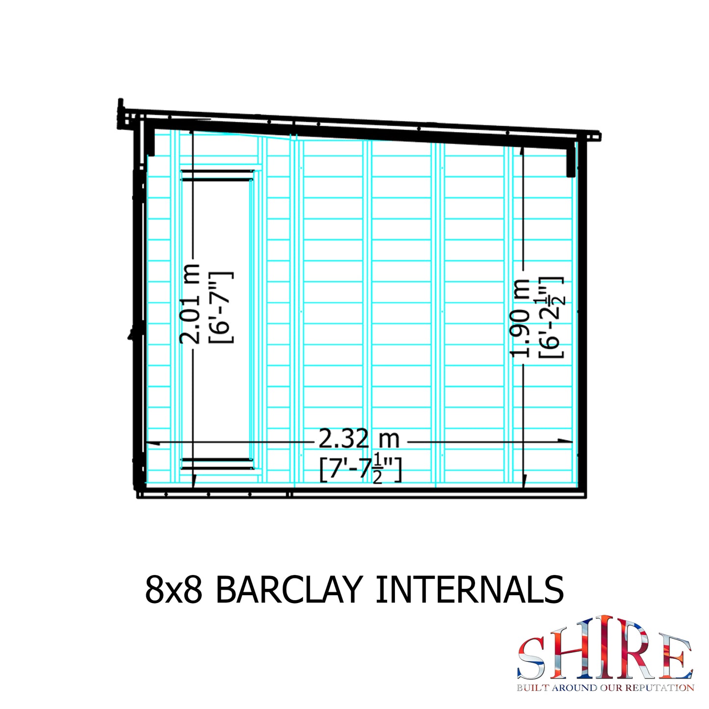 Shire 8x8 Barclay Corner Summerhouse BARC0808DSL-1AA