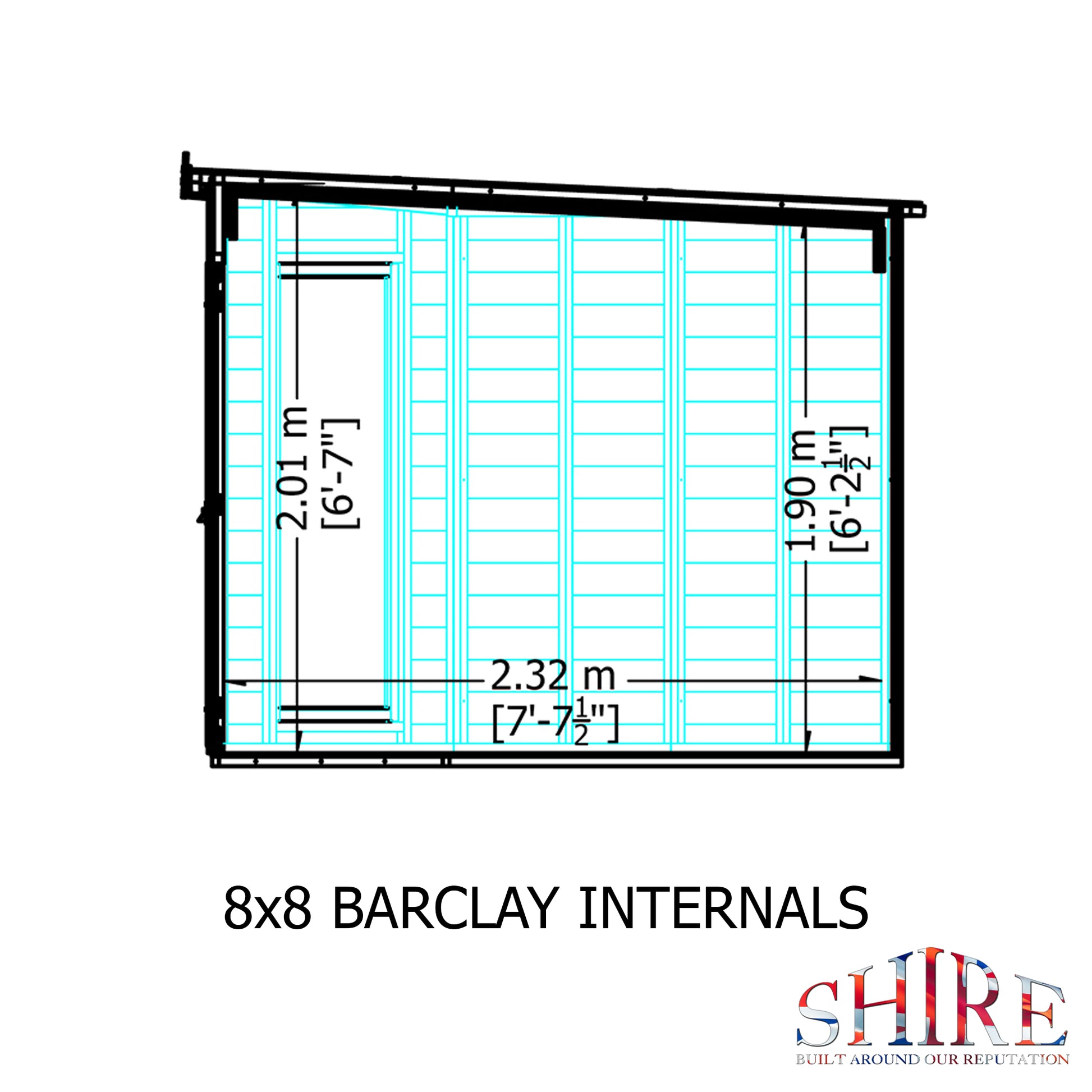Shire 8x8 Barclay Corner Summerhouse BARC0808DSL-1AA
