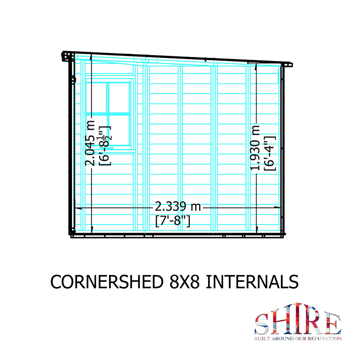 Shire 8x8 Double Door Corner Shed - Pressure Treated - CNRS0808PSL-1AA