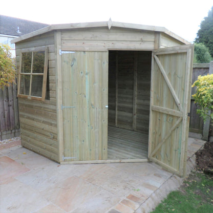 Shire 8x8 Double Door Corner Shed - Pressure Treated - CNRS0808PSL-1AA