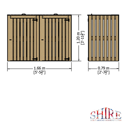 Shire Double Wheelie Bin Store WHEE0103DSL-1AA