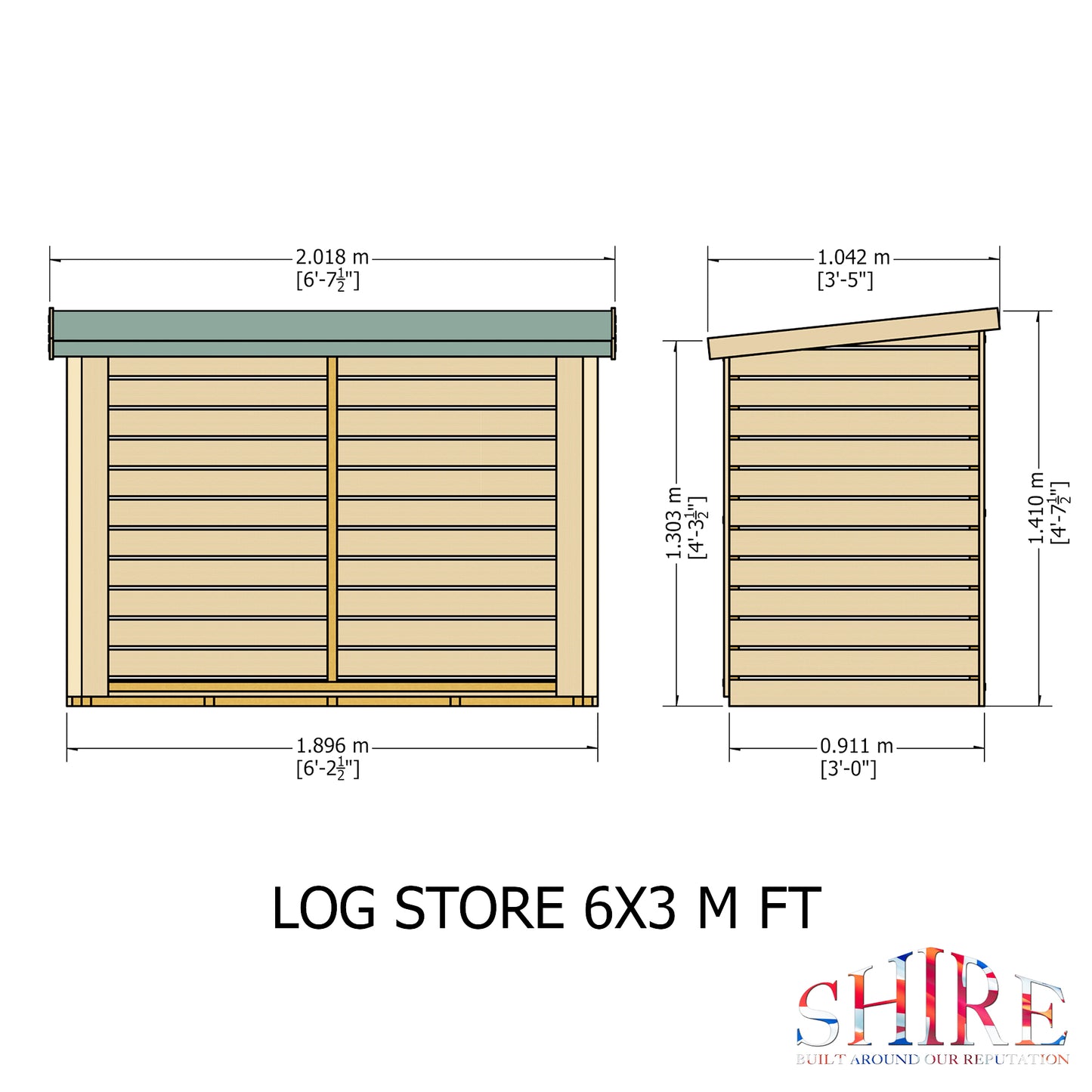 Shire Large Heavy Duty Log Store LOGL6231DSL-1AA