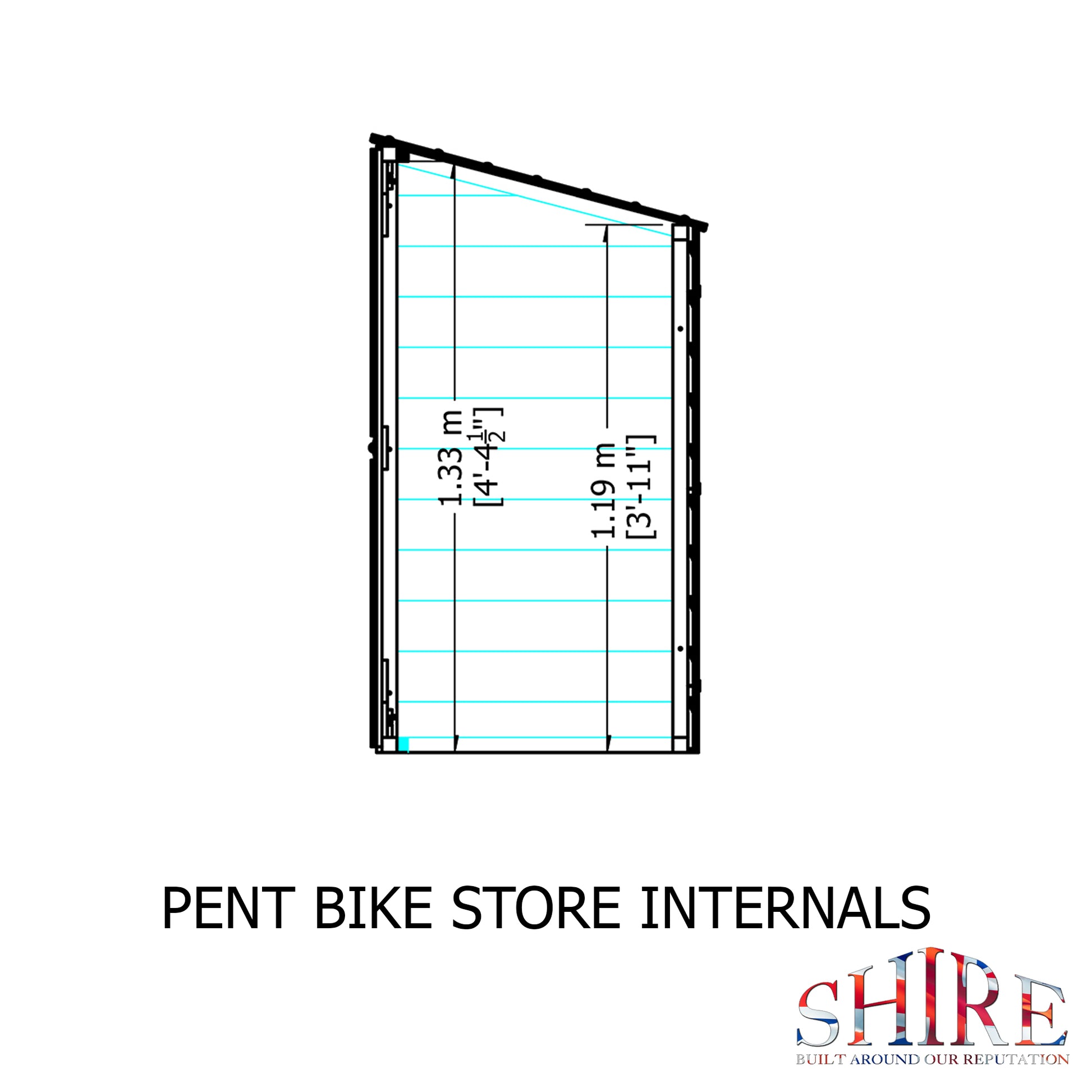 Shire Pent Shiplap Bike Store No Floor BIPT0603DSL-1AA