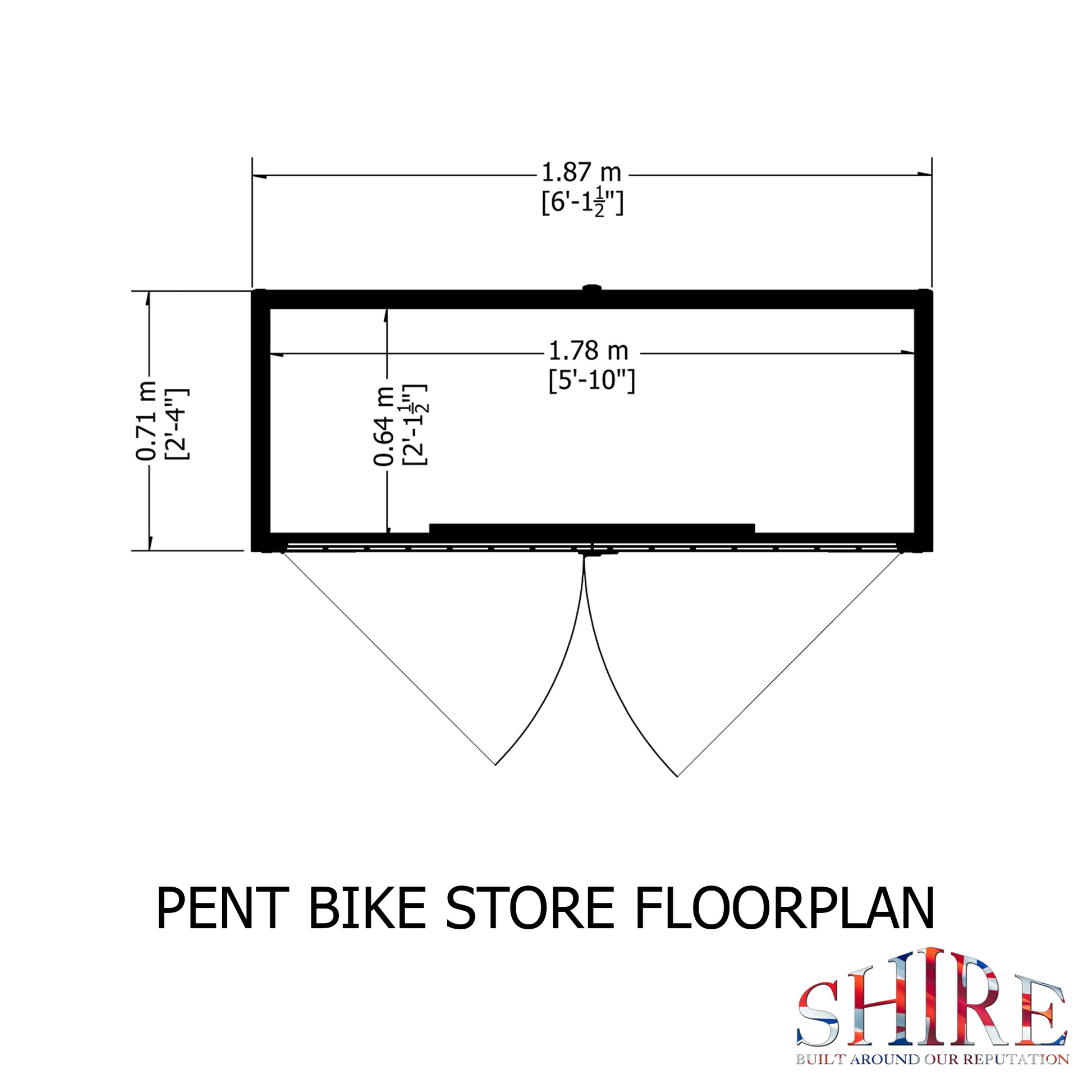 Shire Pent Shiplap Bike Store No Floor BIPT0603DSL-1AA