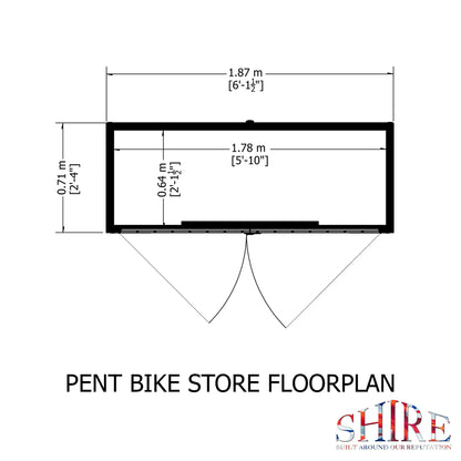 Shire Pent Shiplap Bike Store No Floor BIPT0603DSL-1AA