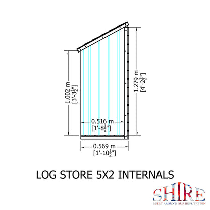 Shire Small Wooden Log Store LOGS0101DSL-1AA