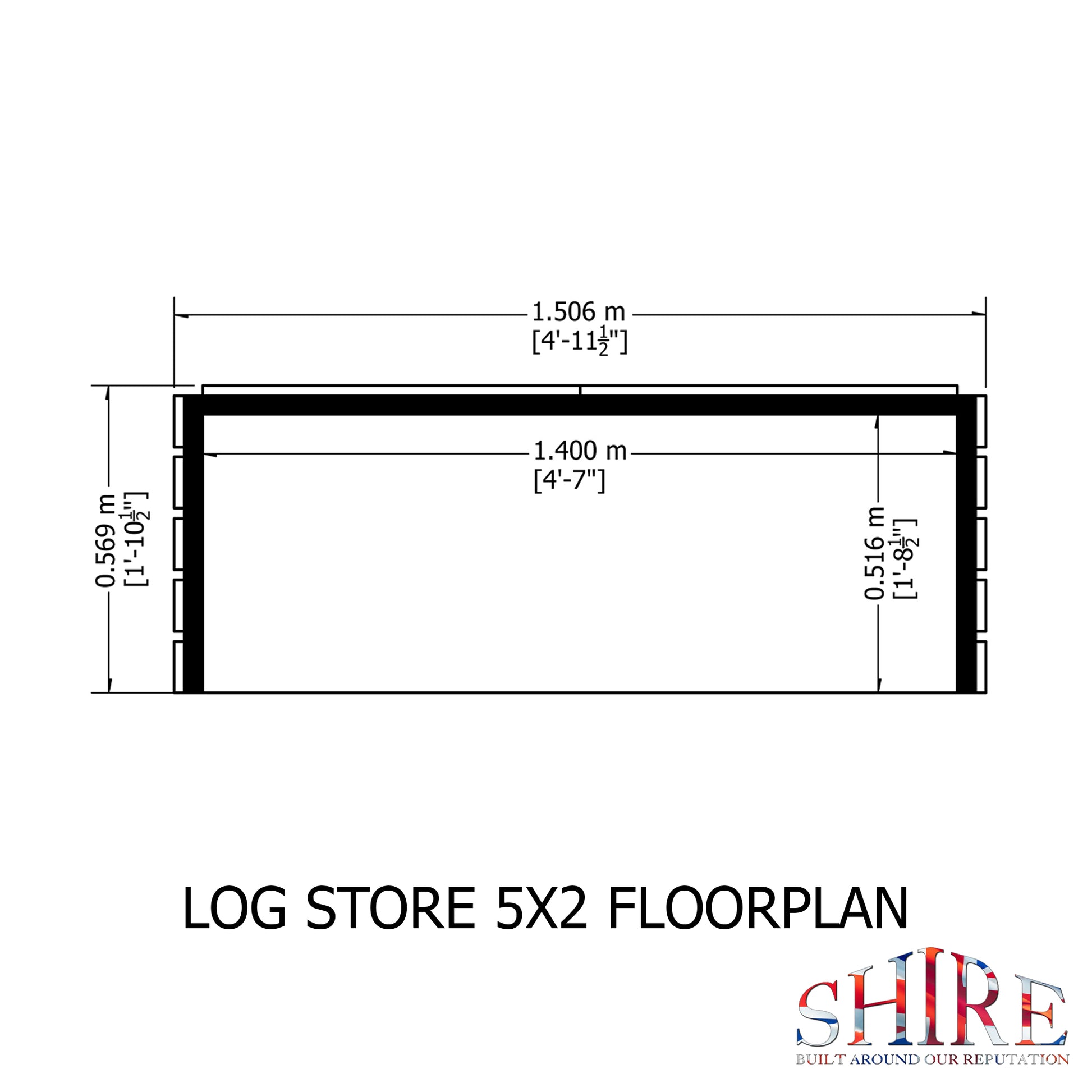 Shire Small Wooden Log Store LOGS0101DSL-1AA