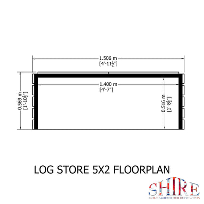 Shire Small Wooden Log Store LOGS0101DSL-1AA
