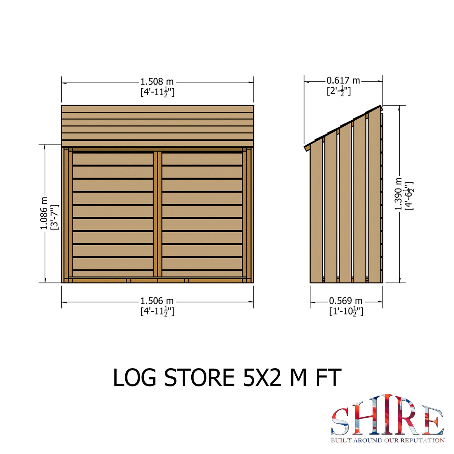 Shire Small Wooden Log Store LOGS0101DSL-1AA