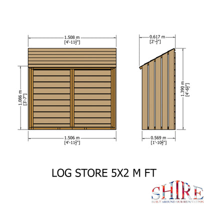 Shire Small Wooden Log Store LOGS0101DSL-1AA
