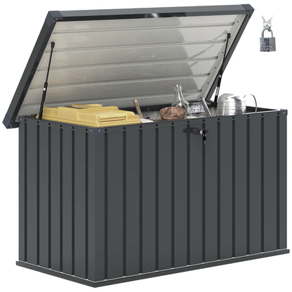 Outsunny 400L Galvanised Steel Garden Storage Box – Lockable Outdoor Storage