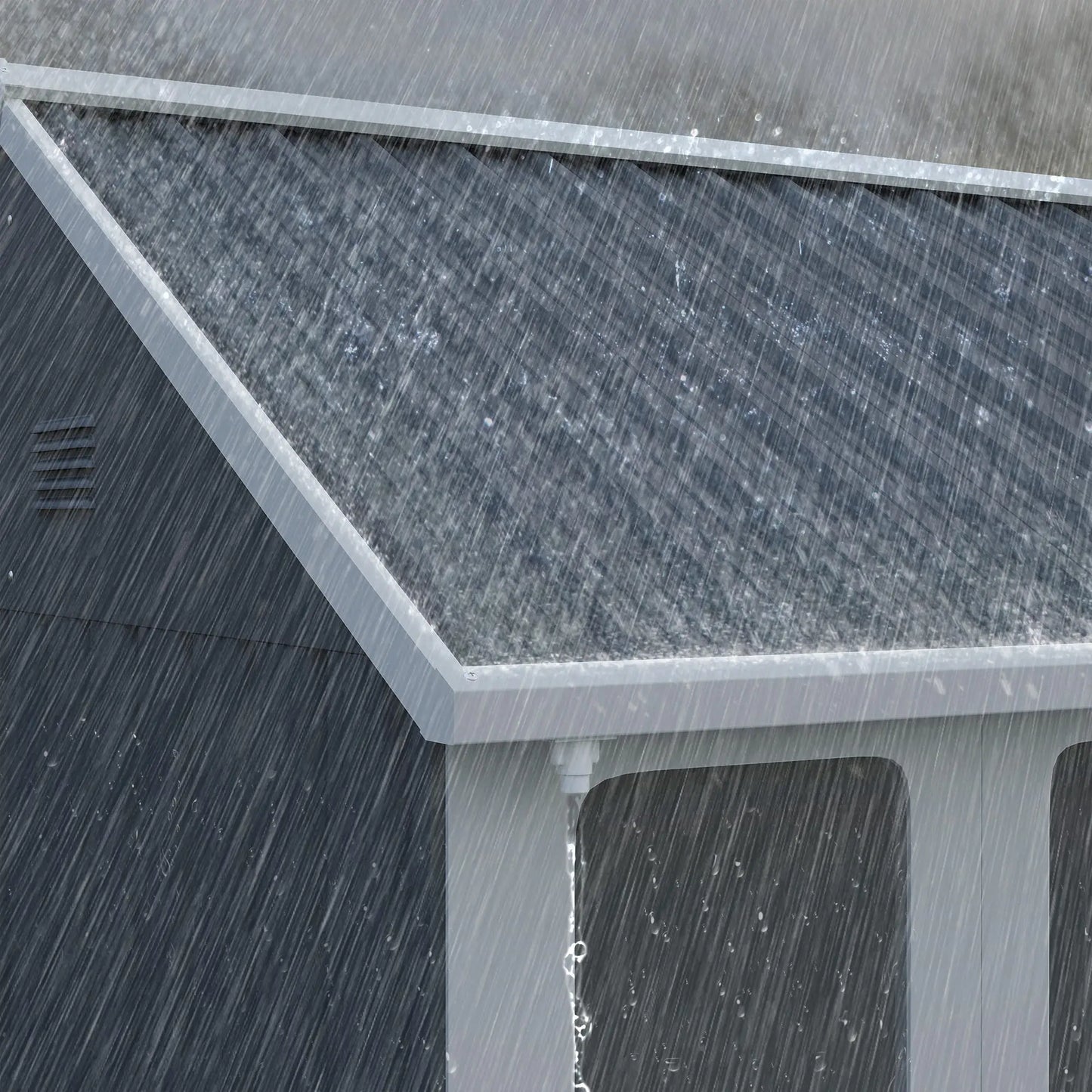 Outsunny 7 x 6ft Galvanised Garden Shed with Latch and Galvanised Steel Frame - Dark Grey