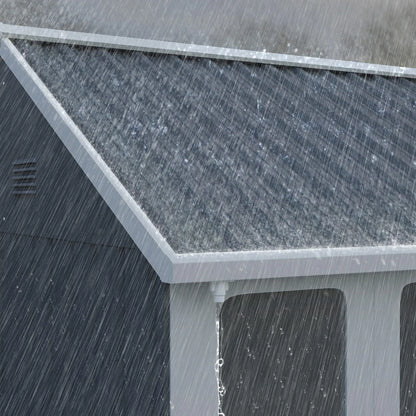 Outsunny 7 x 6ft Galvanised Garden Shed with Latch and Galvanised Steel Frame - Dark Grey