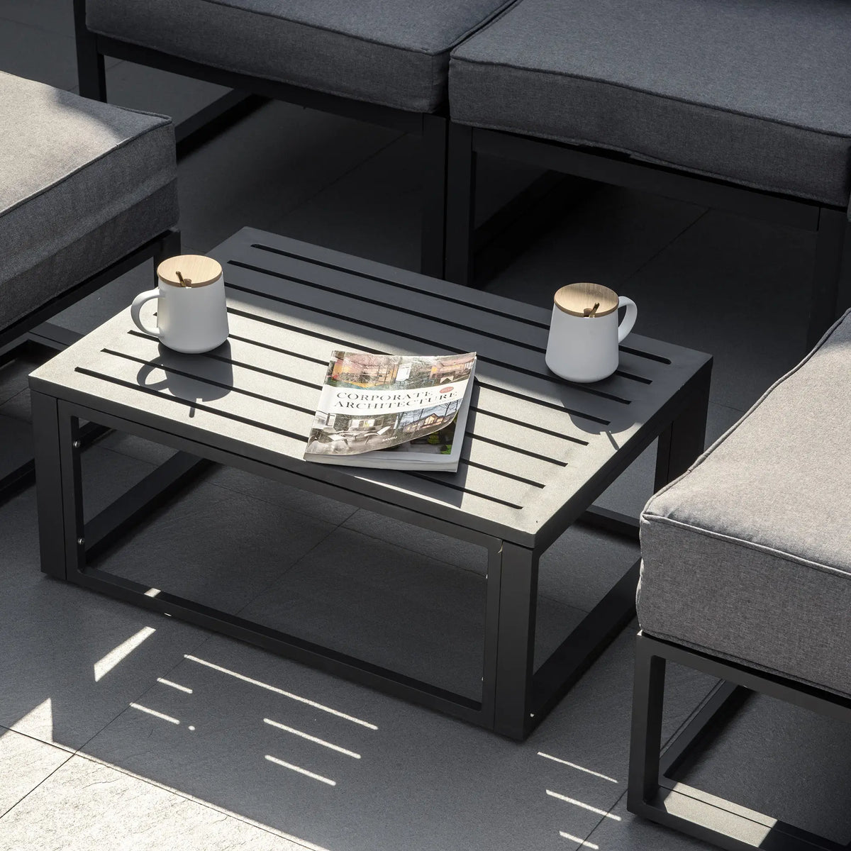 Outsunny 6 Piece Outdoor Garden Sofa Set with Coffee Table – Grey